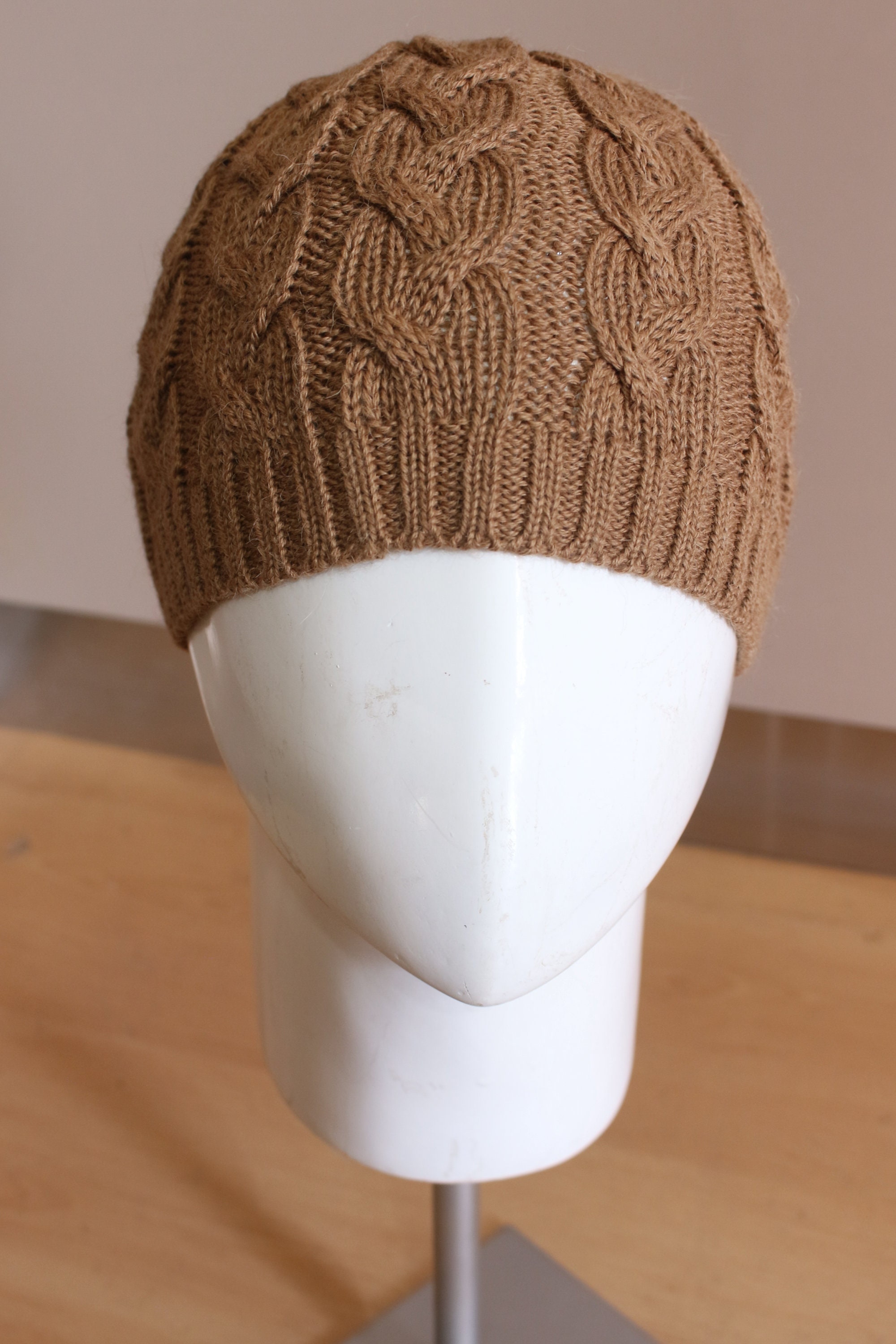 Luxury Baby Alpaca Cable Knit Beanie Handmade Luxury Cable Knit Alpaca Hat | 100% Baby Alpaca  main image 3