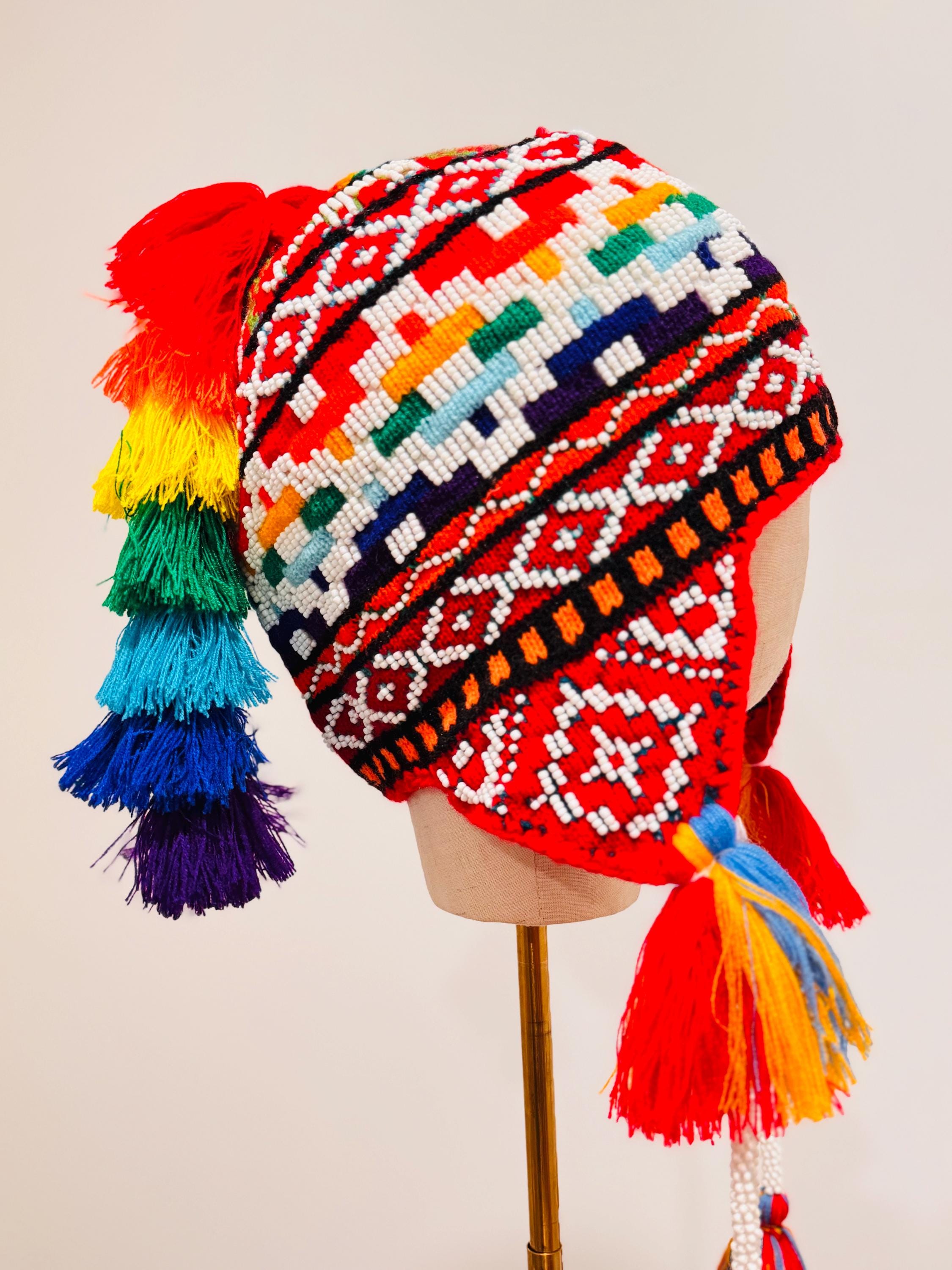 Handmade Andean Beaded Chullo • Peruvian Q display picture 3