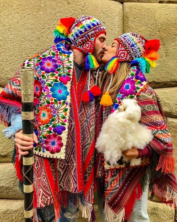 Peruvian Handmade Beaded Traditional Chullo Hat Handmade Andean Beaded Chullo • Peruvian Q main image 2