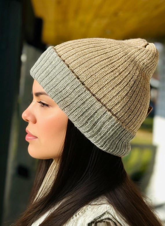100% Baby Alpaca Reversible Luxury Peruvian Baby Alpaca Beanie Reversible luxury Alpaca Beanies. Hypoallergenic. Unisex. by  main image 3