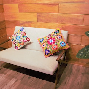 Handmade Embroidered Pillow Case | Traditional Peruvian Floral Embroidery | Ayacucho - Peru