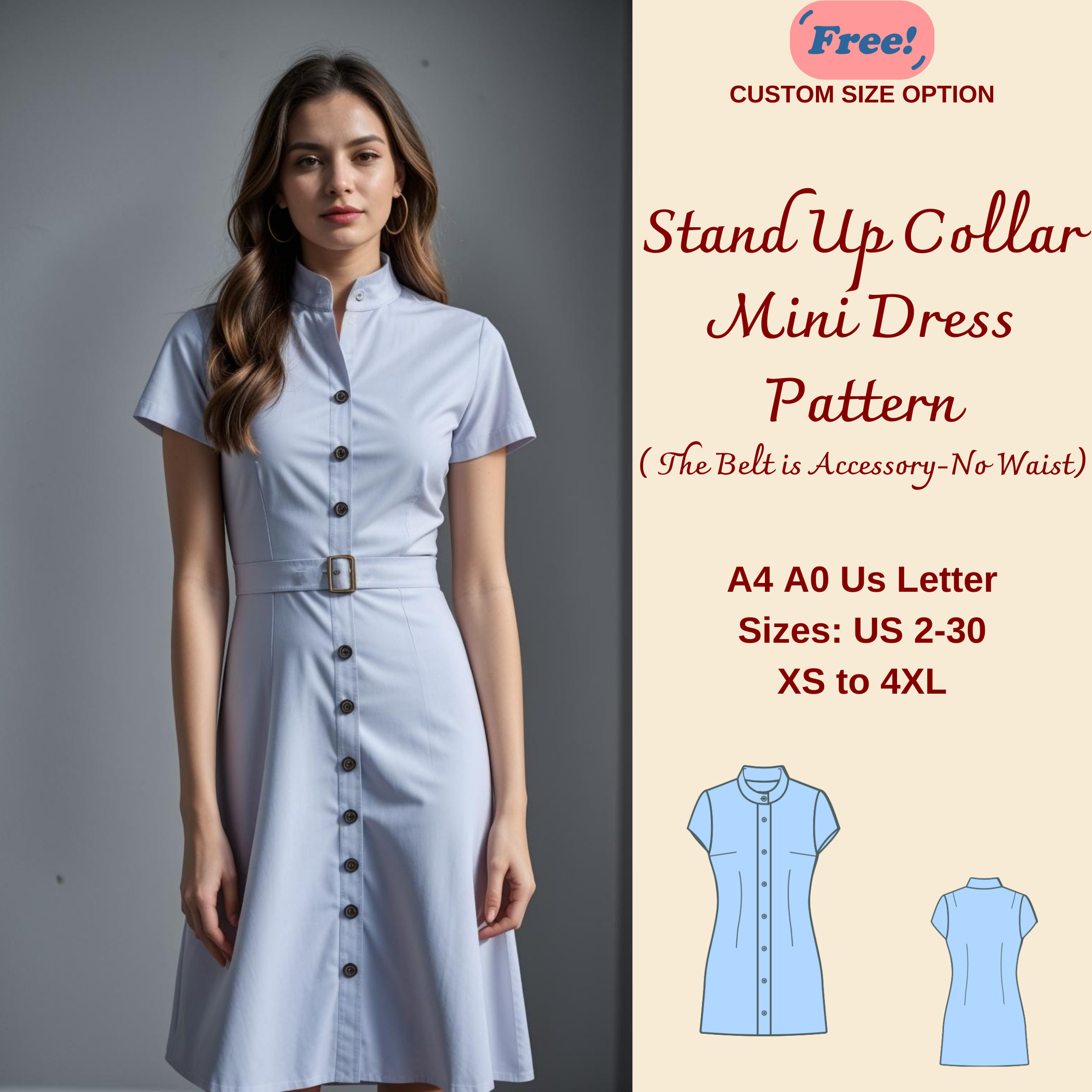 Chinese collar frock outlet