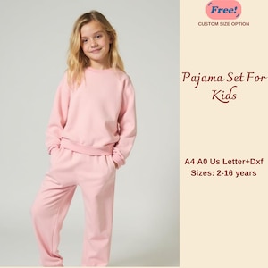 Kid's Pajama Set Bundle Sewing Pattern, Kid's Pajama Pattern, Pajama Sewing Pattern For Kids, Sweatshirt and Trousers for Kids, 2-16 years