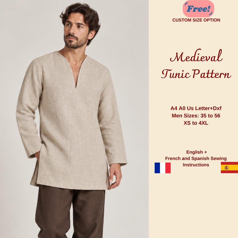 Men's Robe Pattern Free Shirt Medieval Pattern - Etsy