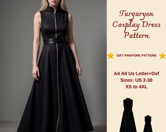 Targaryen Cosplay Dress Sewing Pattern, Dragon coat sewing pattern, Fantasy dress, Cosplay Dress, Halloween Cosplay Dress Pattern, XS-4XL