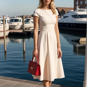 Boat Neck Midi Summer Dress Sewing Pattern, Easy Dress Pattern, Evening Dress, Cocktail Dress, Circle Dress Pattern, Prom Dress, XS-4XL image 3