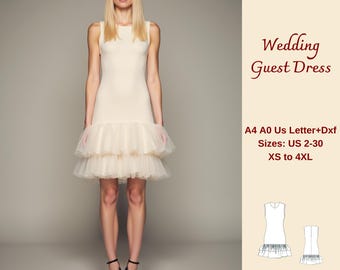 Ruffle Mini Dress Sewing Pattern: Sleeveless Flapper Style (XS-4XL) (PDF Pattern)