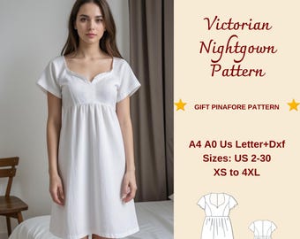 Schnittmuster Viktorianisches Nachthemd: Mittelalter-Chemise, XS-4XL (PDF-Muster)