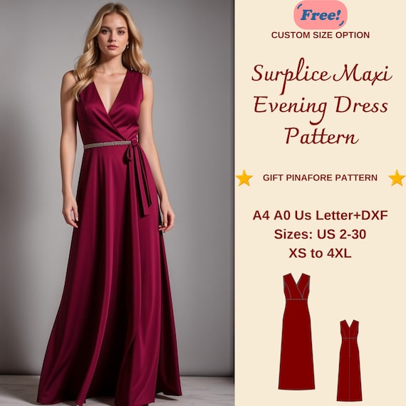 open lace back dress Party Dress Sewing Pattern PDF – Gathered main image 1