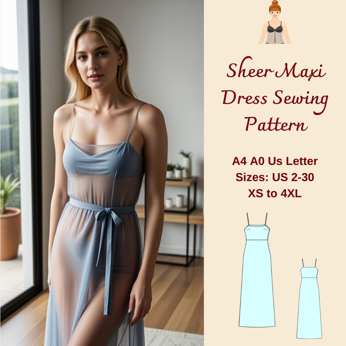 Maxi Dress Women Sheer Dress Summer Sheer Dress Overlay 
