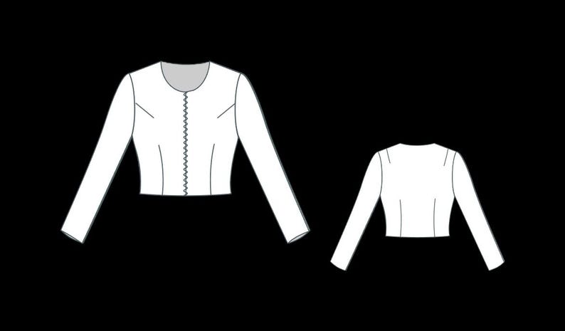 Women's Crop Jacket Sewing Pattern: XS-4XL (PDF Pattern) image 2
