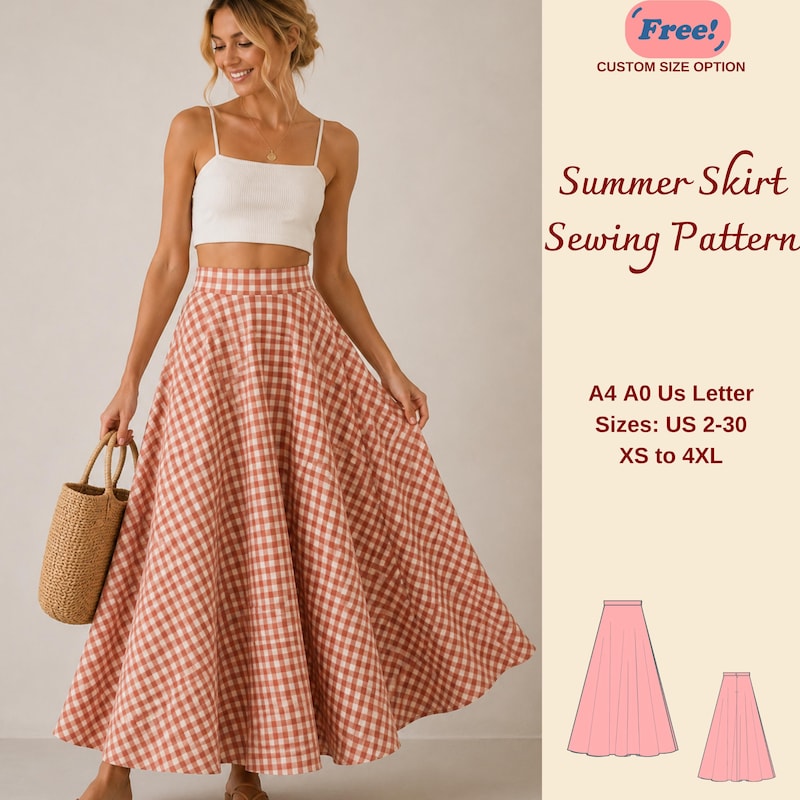 Circle Ruffle Pattern Full Circle Skirt Gingham - Etsy UK