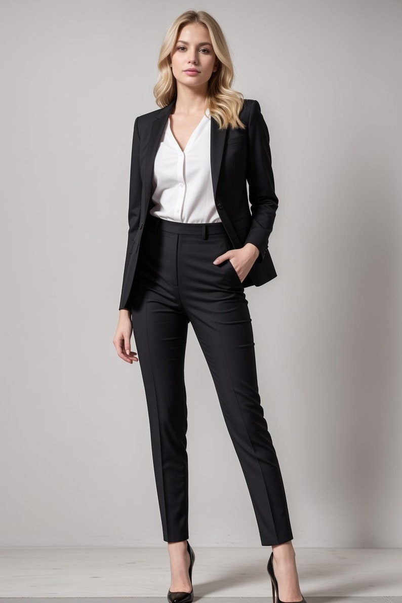 Slim Fit Pants for Women Sewing Pattern, Slim Fit Pants, Suit Pants, Pant trousers PDF Sewing, Retro Trousers, Formal Pants, XS-4XL image 4