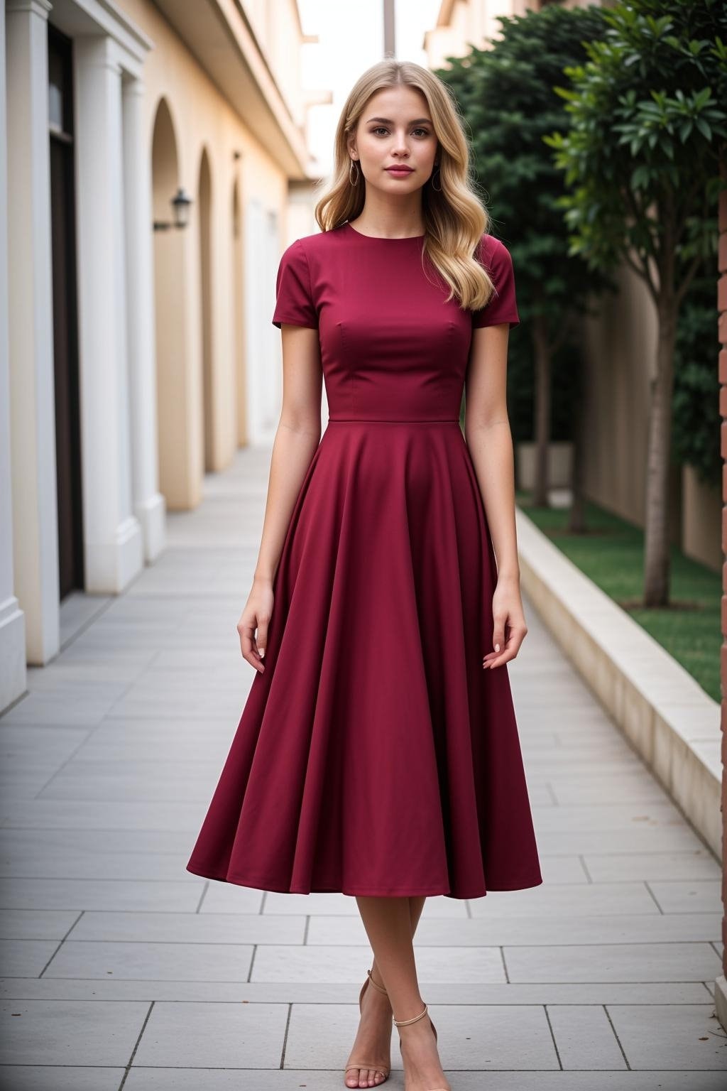 Round Neck Midi Summer Dress Sewing Pattern, Easy Dress Pattern ...