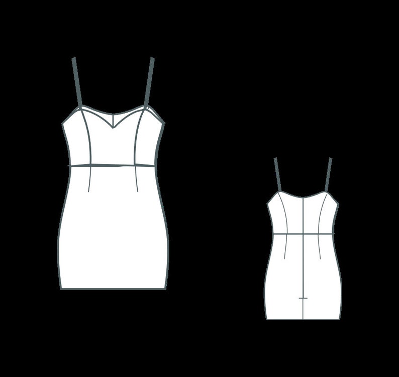 Homecoming Dress Sewing Pattern: Bustier Strap Mini Dress (XS-4XL) (Digital Download) image 2