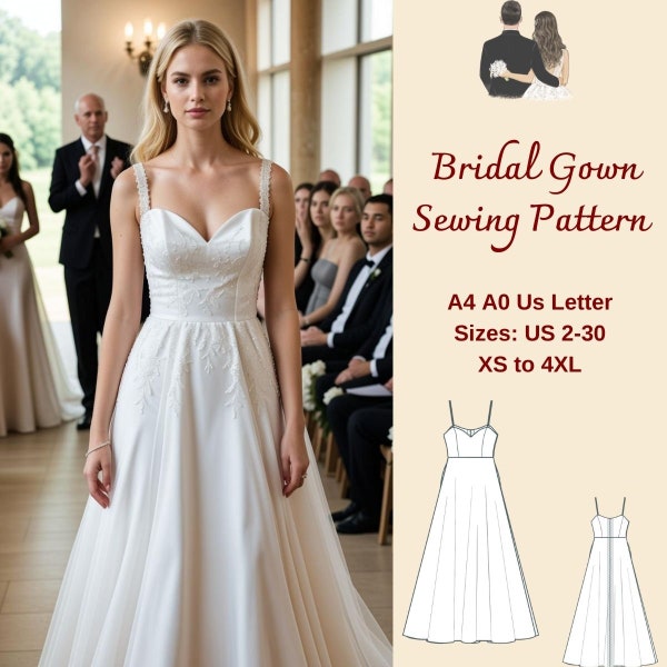 Wedding Gown Pattern - Etsy UK