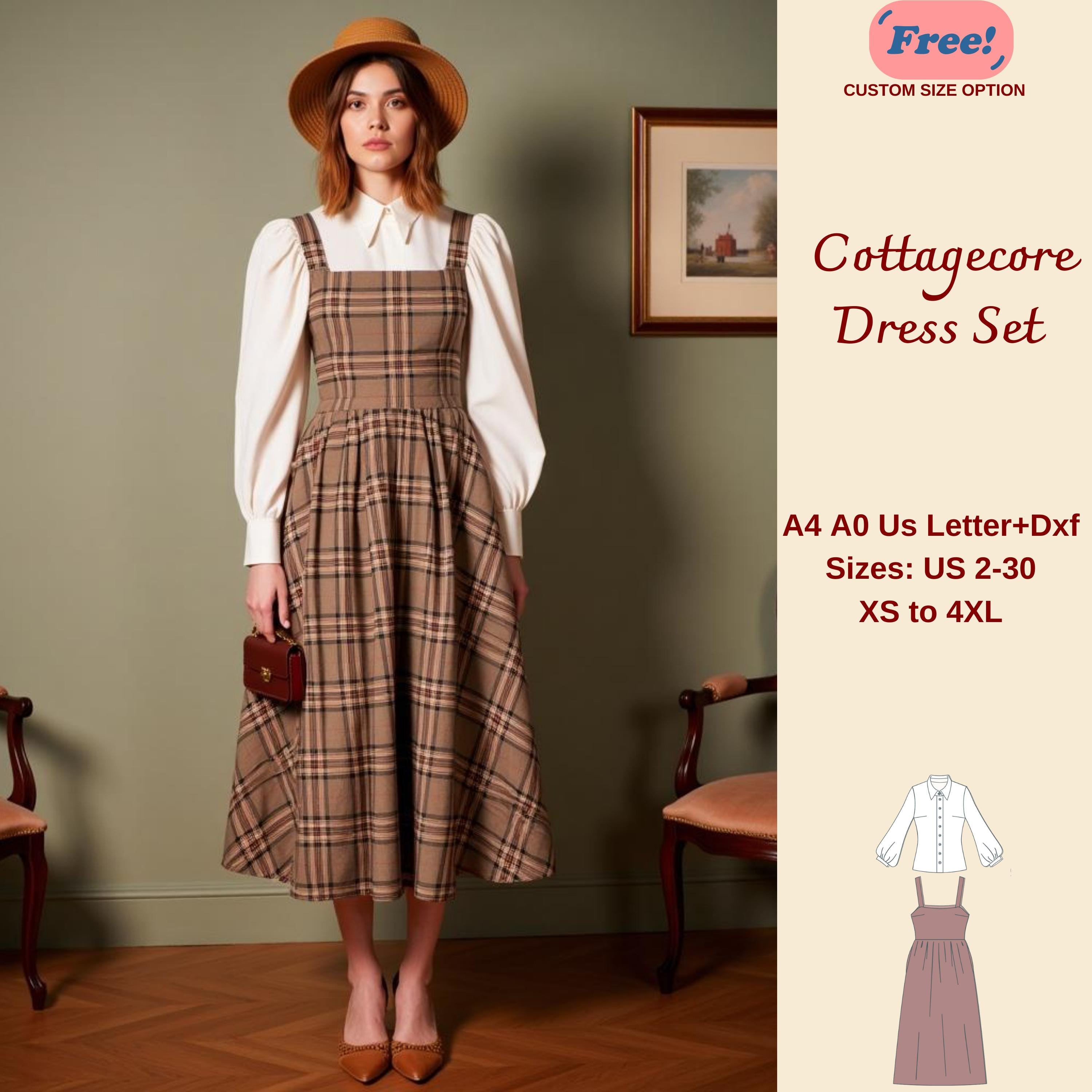 cottagecore dress pattern Toddler Flower Girl Cottagecore Prairie Cottage Core Maxi Dress Sewing –  Vintage Fashion Library