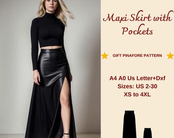 A-Line Maxi Skirt Sewing Pattern: XS-4XL (PDF Pattern)