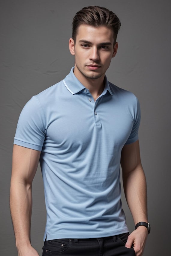 Slim Fit Men's Polo T-Shirt Sewing Pattern, Sizes 36 to 56 (Digital Download)