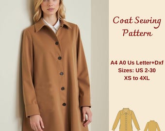 Women's Winter Coat Sewing Pattern: Jacket Pattern XS-4XL (PDF)
