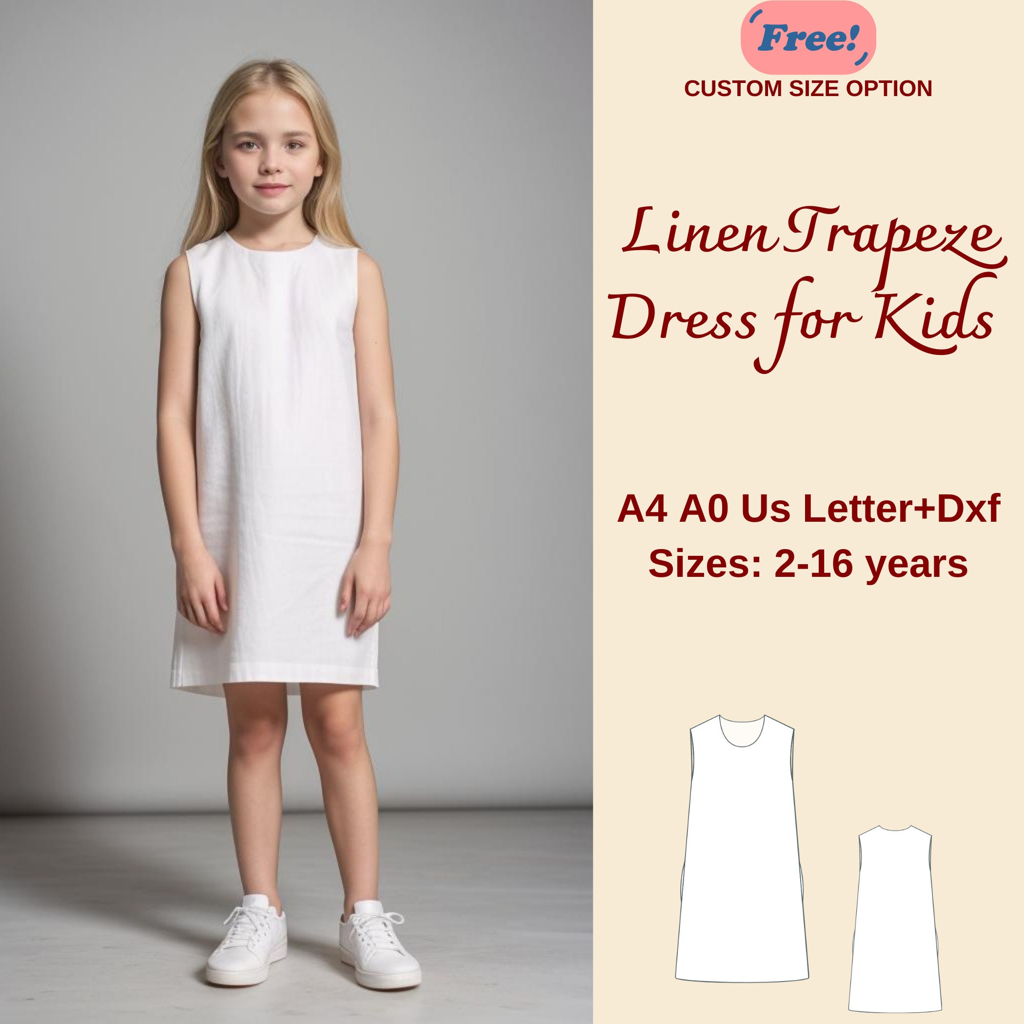 Robe Skater Pâques Jeune Fille – Dentelle Illusion, Col Carré, Sans Manches – Taille S (junior) – Ynes