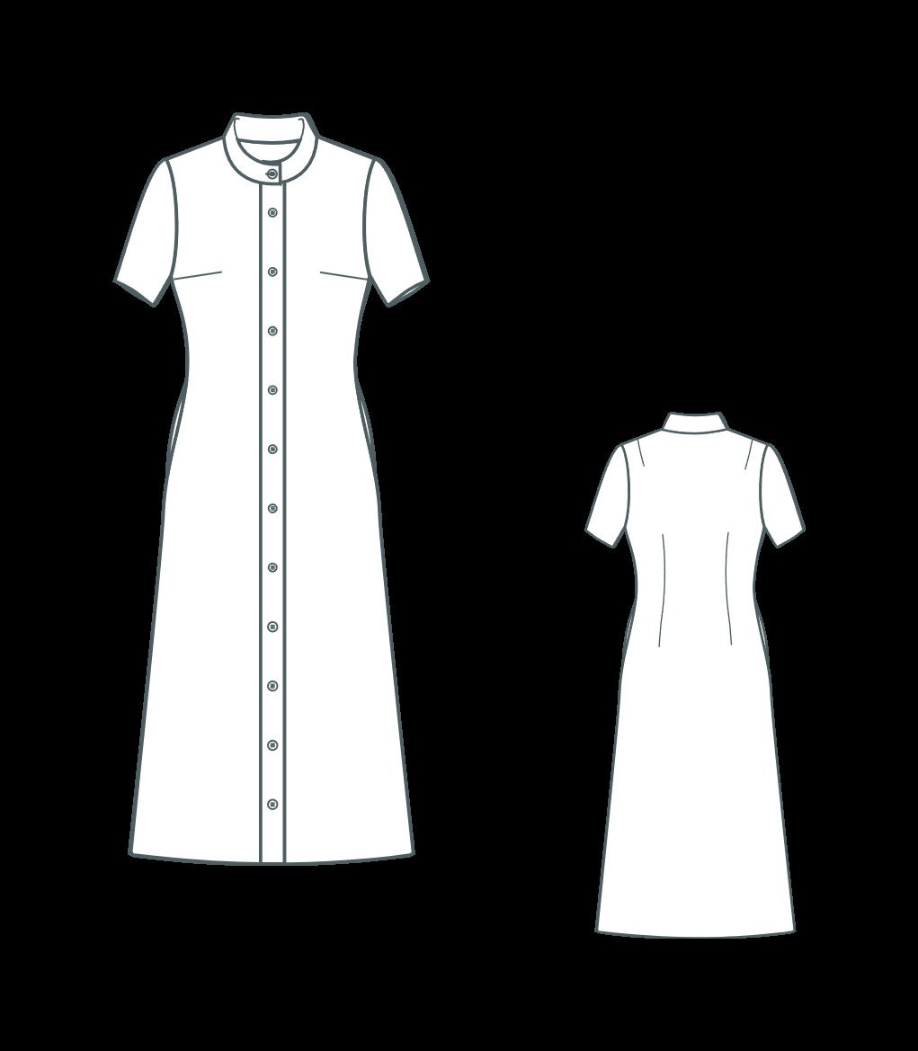 button front midi dress pattern PRINT SHORT SLEEVE BUTTON FRONT MIDI DRESS