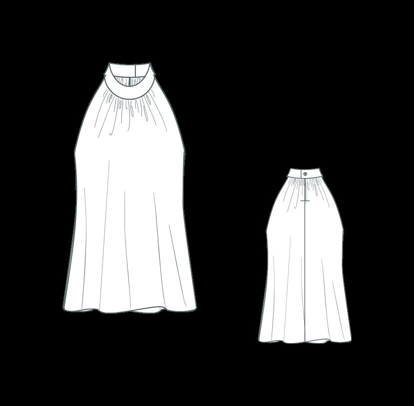 Halter Neck Shift Dress Sewing Pattern, XS-4XL (PDF Pattern) - Etsy