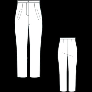 Slim Fit Pants for Women Sewing Pattern, Slim Fit Pants, Suit Pants, Pant trousers PDF Sewing, Retro Trousers, Formal Pants, XS-4XL image 2