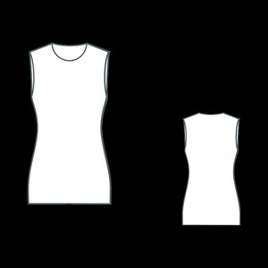Peut inclure: Un d&eacute;bardeur blanc sans manches avec un col rond. Le d&eacute;bardeur est pr&eacute;sent&eacute; de face et de dos.