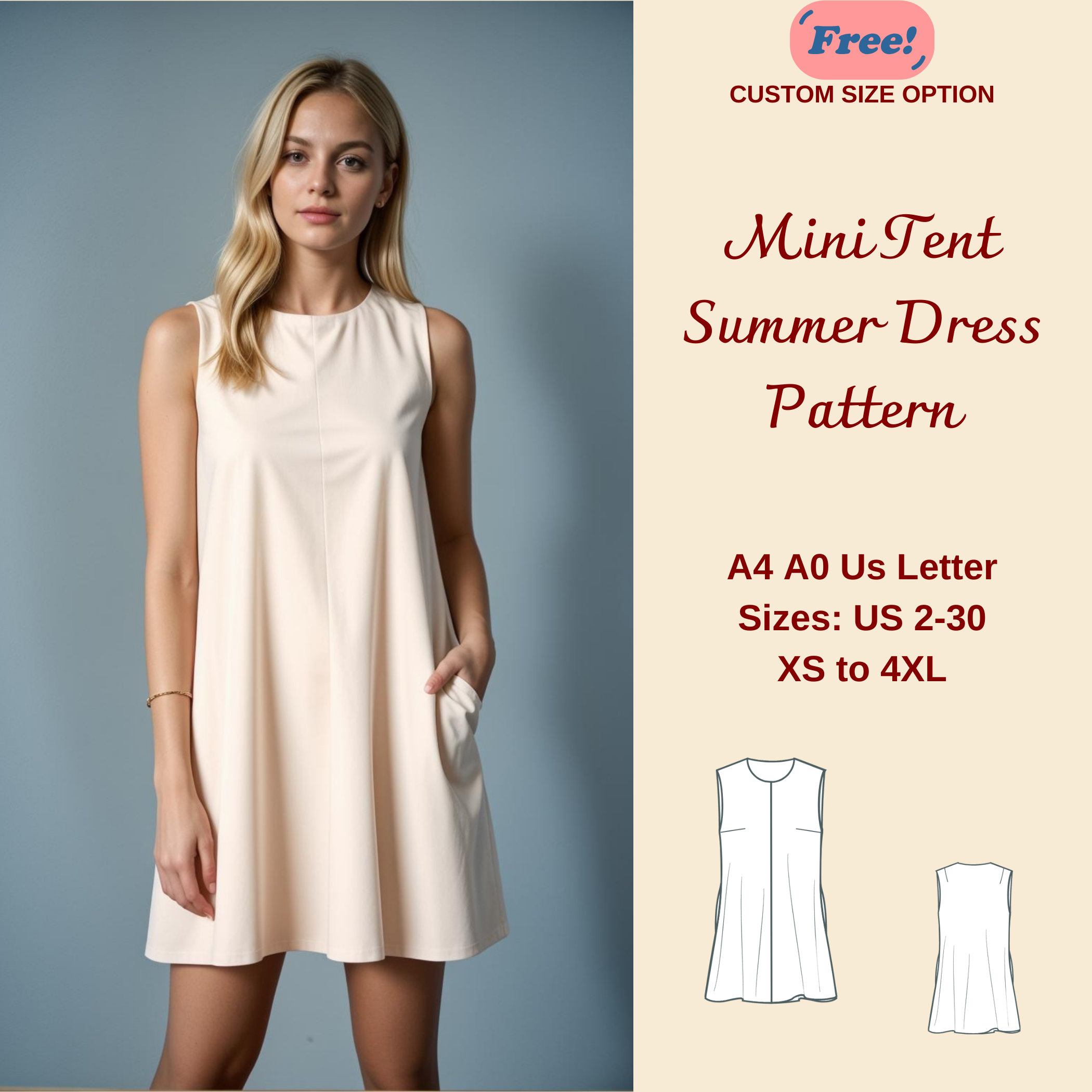 Loose Tent Fit Dress Etsy