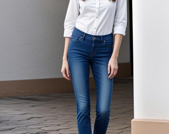 Capri Pants Sewing Pattern: Slim Fit Jeans (A4 A0 XS-4XL) (PDF Pattern)