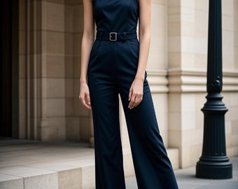 Palazzo Jumpsuit Sewing Pattern: Wide Leg Overalls (XS-4XL) (PDF Pattern)