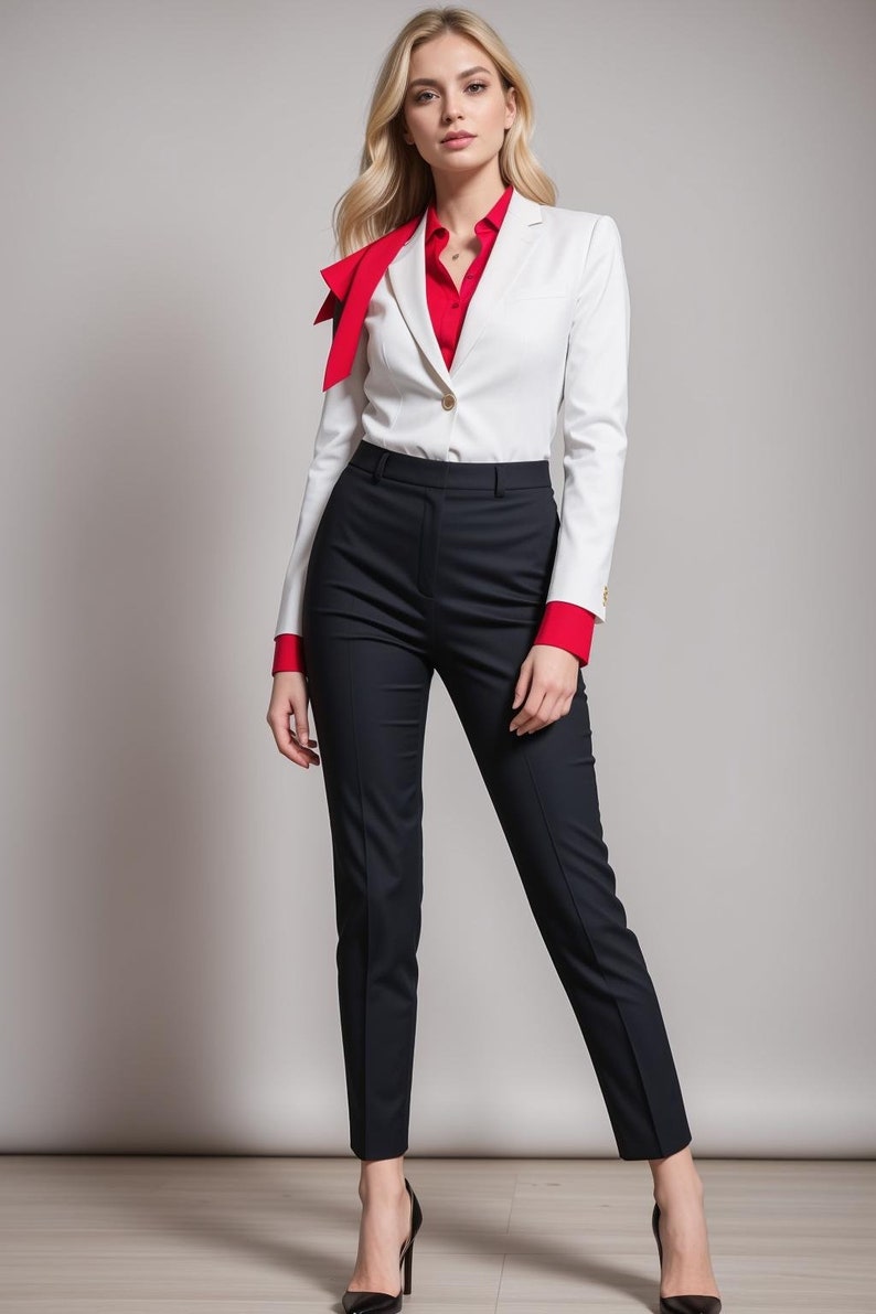 Slim Fit Pants for Women Sewing Pattern, Slim Fit Pants, Suit Pants, Pant trousers PDF Sewing, Retro Trousers, Formal Pants, XS-4XL image 3