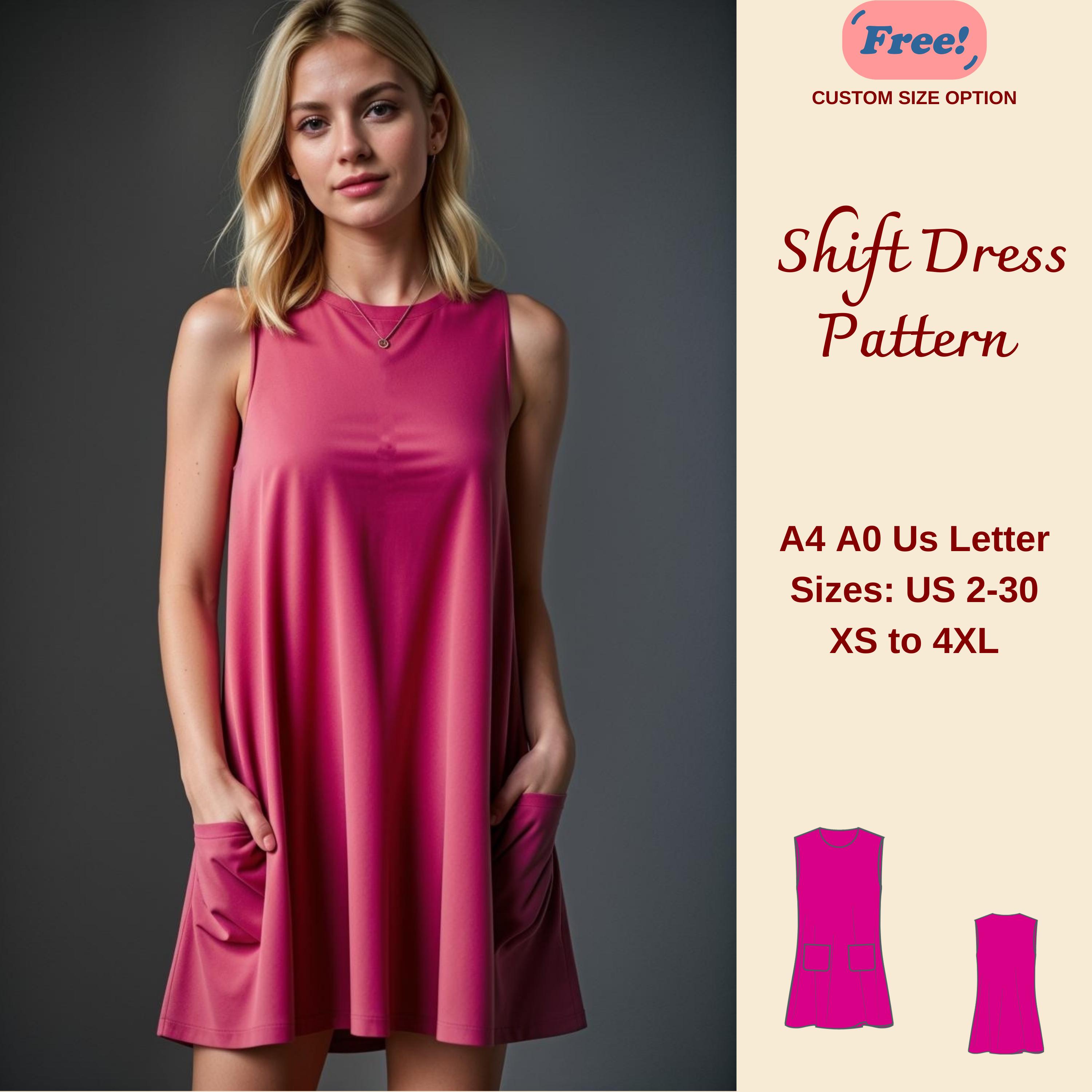 Loose Fit Shift Dress Sewing Pattern: Easy Tent Sundress (XS-4XL) (PDF Pattern)