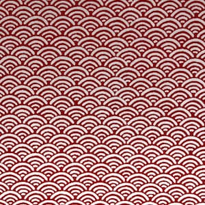 Origami -Yuzen Washi -Chiyogami - Silkscreenpapper -Hobbypapper -Olika storlekar -Röda Seigaiha-vågor på vitt mönster #24
