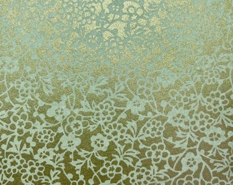 Origami -Yuzen Washi -Chiyogami -Siebdruckpapier -Verschiedene Größen -Weiße Blumen auf Gold #9 1808