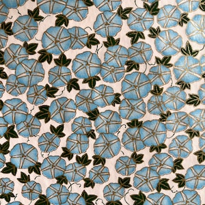 Origami -Yuzen Washi -Chiyogami -Silk Screen Paper -Craft Paper -Various Sizes - Light Blue Morning Glory on White Pattern #550