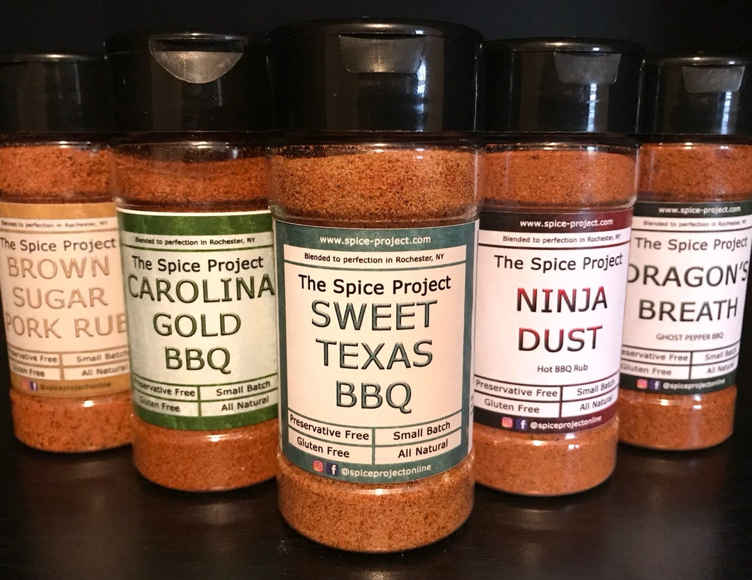 BBQ Seasoning Set 5 Sweet Spicy Smoky Hot Ghost Pepper BBQ Dry Rubs