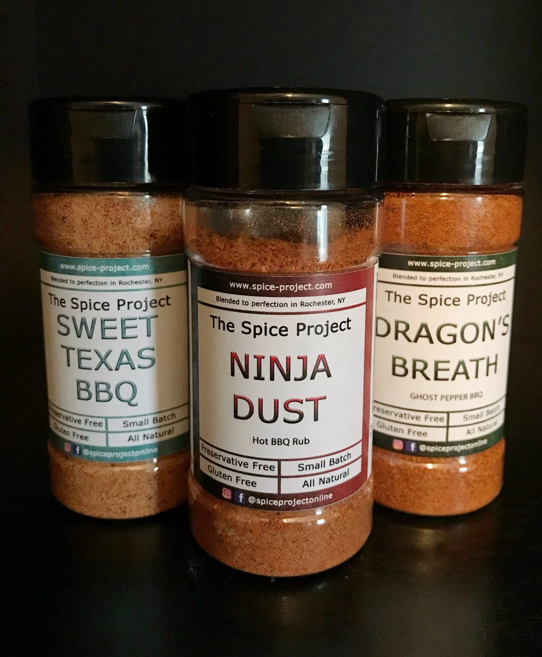 Spicy BBQ Seasoning Set 3 Sweet Brown Sugar Hot BBQ Ghost Pepper Dry