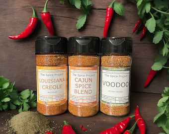 Cajun Seasoning 3-Pack: Louisiana Creole, Cajun and Voodoo Spice Blends