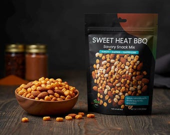 Sweet Heat BBQ Snack Mix: Roasted Peanuts, Almonds & Corn Nuts
