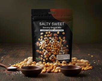 Salty Sweet Snack Mix: Gourmet Trail Mix with Peanuts, Almonds & Corn Nuts