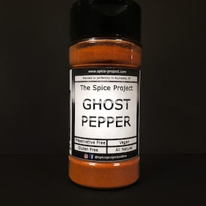 Ghost pepper powder (1.7 oz) Quality ground, very spicy chili pepper - 1,000,000 Scoville units - Bhut Jolokia for grill, soups and stews