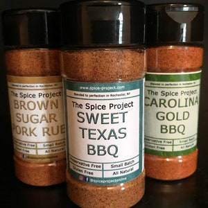 BBQ Seasoning Gift Pack (3) -- brown sugar pork smoky sweet and spicy Texas -- preservative-free all-natural — Summer grilling cooking fun