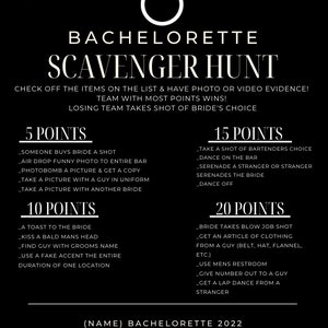 BACH SCAVENGER HUNT Bachelorette Game image 3