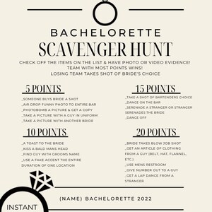 BACH SCAVENGER HUNT Bachelorette Game image 2