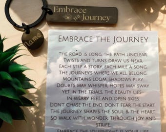 Pulseras Embrace the Journey, regalo, presente, novia, esposa, novio, esposo, llavero, inspirador, reflexivo