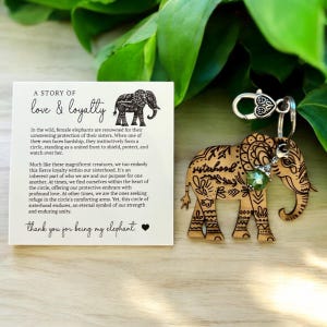 Sisterhood Elephant Keychain & Poem elephant ornament  gift for best friend keychain sisters gift best friend gift loyalty love LED light