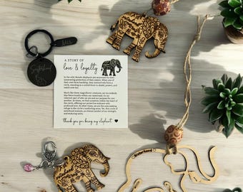 Sisterhood Elephant Cutout Ornament & Poem elephant ornament Christmas gift  best friend keychain sisters gift best friend gift loyalty love