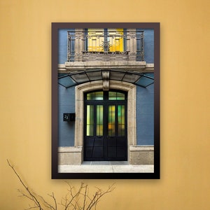 Printable Roma Norte Architectural Door Photo | CDMX Mexico City Classic Instant Download | Mexico Boho Wall Art Poster Blue and Yellow Tone